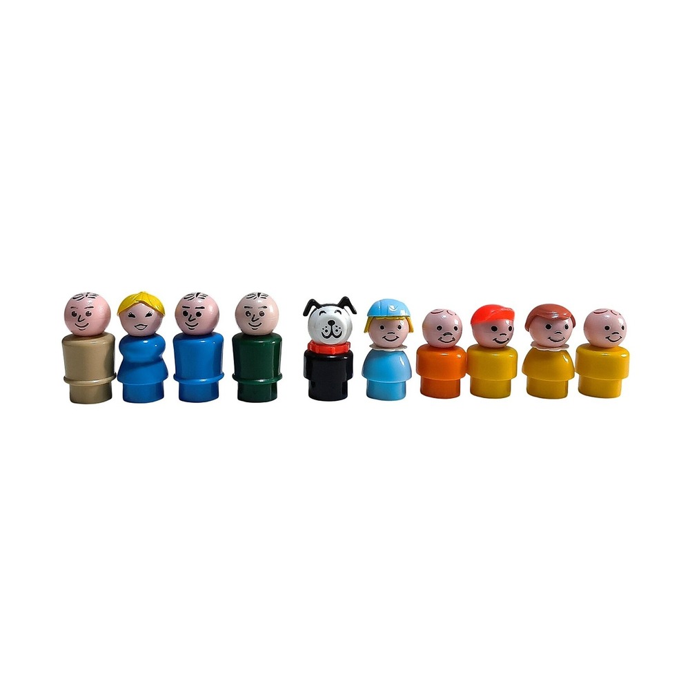 Vintage Fisher Price Little People Figures Kids 10pc Multicolor Classic Toy Lot